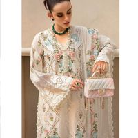 Salwar Kameez Elegante de Estilo Pakistaní para Mujer, Bordado, de Algodón/Tela, Corte Holgado, Sin Arrugas, Reversible, de Secado Rápido, para Uso Diario en Verano