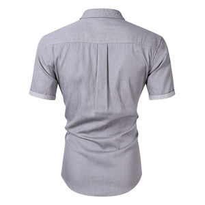 เสื้อเชิ้ตยีนส์แขนสั้นผู้ชายขายส่ง ผ้าคอตตอนทวิลล์ฟอกหิน สไตล์สตรีทแวร์ลำลอง ใส่ได้ทุกวัน เสื้อเดนิม รับผลิตตามแบบ OEM - Product Image 2