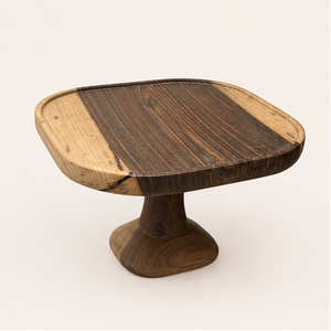 Soporte para pasteles de madera de nogal negro hecho a mano, pedestal cuadrado retro para mesa de postres, para bodas, fiestas y decoración de exhibición en panaderías. - Product Image 1