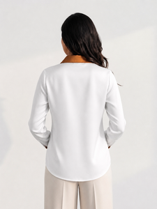 Chemise pour femme au look moderne la plus vendue, avec un style intemporel et une coupe confortable, en tissu écologique, acheter directement auprès du fournisseur - Product Image 2