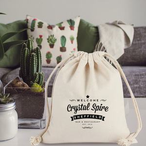 Sac en coton calicot biologique imprimé avec logo personnalisé Sacs faveur en mousseline de coton imprimés personnalisés avec motif de lettres - Product Image 6