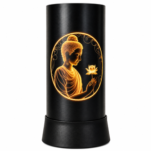 Buddha LED <b>Table</b> <b>Lamp</b> Warm Glow Spiritual Meditation Night Light Lotus Art Bedside Decor Buddhist Bedroom Home Office Yoga Gift - Product Image 1