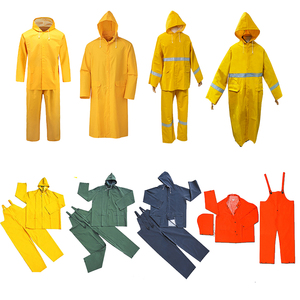 Impermeable Amarillo con Capucha y Cuello Alto, Unisex, Corte Regular, Bolsillos, Cierre de Pullover, Color Sólido, para Uso en Exteriores - Product Image 6
