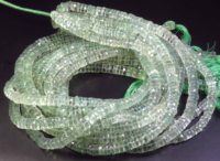 Magnifiques perles de pierres précieuses d'améthyste verte naturelle de 6,5 mm, facettées, forme Heishi Rondelle, 16 pouces, percées au centre, gemmes de haute qualité
