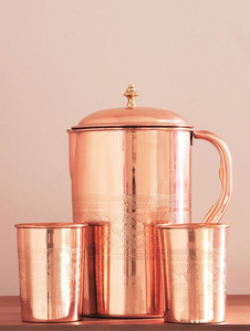 Carafe à eau en cuivre pur martelé, design tendance, vaisselle décorative, carafes et pichets en cuivre pour la boisson - Product Image 6