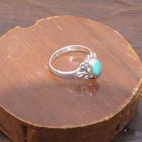 Bague ovale en turquoise bleue en argent sterling 925 pour femme Radhey Krishna Jewellers, plaquée or rose/or jaune, style vintage bohème filigrané