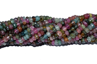 Perles facettées rondes en tourmaline disco AAA, 4 mm, 14 pouces, pierres précieuses naturelles pour la fabrication de bijoux, prix de gros
