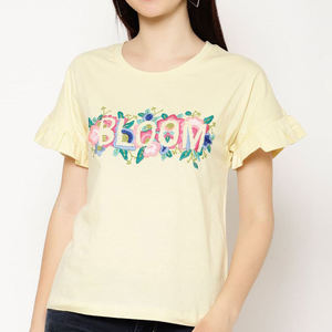 2026 Pakistan Factory Direct High Quality Breathable Women's Embroidery Print T-Shirts Summer 100% Cotton Slim Fit Eco-Friendly - Product Image 1