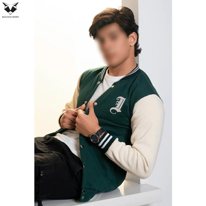 Custom Contrast Color Customized Logo Print Highest Quality Street Wear Varsity Jackets Latest Style Wool Winter Bomber Jacket - Product Image 2