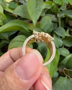 Bague de mariée en moissanite et diamants en forme de poire, design unique, pour femme, en argent 925 véritable, cadeau de fiançailles pour les amoureux - Product Image 6