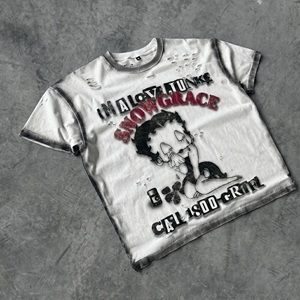 Snowgrace Character Printed Men's Short Sleeve T-Shirt Regular Fit O-Neck Street Style Jersey Cotton - Product Image 2