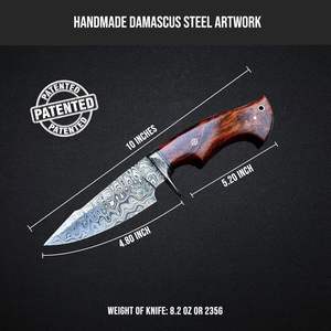 Cuchillo Vikingo de Acero con Alto Contenido de Carbono Hecho a Mano con Hoja Fija de 9.5 Pulgadas - Mango de Acero y Funda de Cuero - Product Image 6