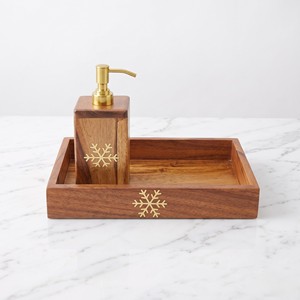 Juego de Baño de Madera Ecológico, Simple, de Seis Piezas, Cuadrado, con Diseño Moderno de Copo de Nieve, Duradero - Product Image 2