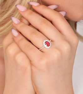 แหวนหมั้นรูปไข่ประดับทับทิม ชุบทอง 14K เงินแท้ 925 สไตล์วินเทจ พร้อมใบรับรอง สำหรับผู้หญิง - ของขวัญเครื่องประดับสุดหรู - Product Image 2