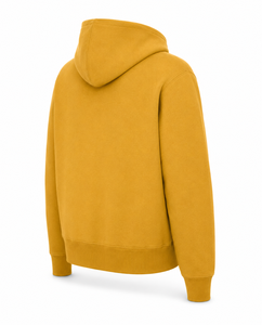 Sudadera con Capucha para Hombre, Color Amarillo Mostaza, Gruesa, Transpirable, de Secado Rápido, con Bolsillo Canguro y Cordón Ajustable, de Algodón y Felpa, Estilo Casual, Venta al Por Mayor - Product Image 4