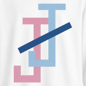 White JJ Logo Embroidered Long Sleeve Shirt Crew Neck Lightweight Casual <b>Top</b> with Ribbed Cuffs for Team Uniforms and Everyday - Product Image 5
