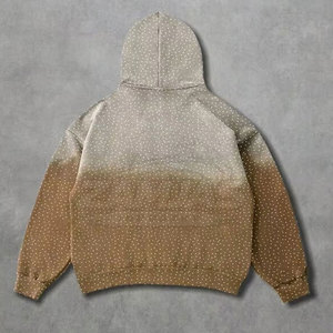 Custom Design High Quality <b>Pullover</b> <b>Men</b> Rhinestone Hoodies Solid Casual Plus Size <b>Men</b> Rhinestone Hoodies - Product Image 3