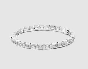 Bracelet tennis en diamants taille émeraude en or rose |   Bracelet de luxe 7 pouces Royaume-Uni |   9kt |   14 carats |   18 carats |   platine - Product Image 1
