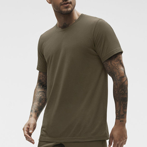 T-shirt pour homme en coton doux à col rond, couleur unie, manches courtes, décontracté, tendance, léger et confortable - Product Image 1