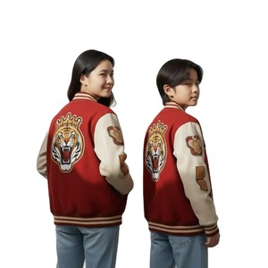 Custom Men's Embroidered Varsity <b>Jacket</b> Wool Body Genuine <b>Leather</b> Sleeves OEM ODM Manufacturer Sample Service Available - Product Image 6