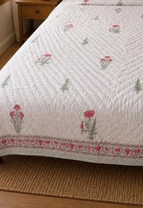Couette en coton artisanale de luxe à motifs floraux estivaux, imprimée à la main, réversible, style Jaipuri Razai, taille King, literie indienne pour la maison - Product Image 2