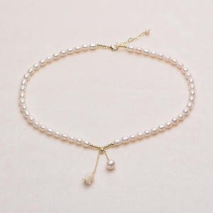 Collier en perles d'eau douce naturelles Tilian 5-6 mm Micro sans défaut Chaîne de clavicule Style européen Inspiré d'Instagram - Product Image 1