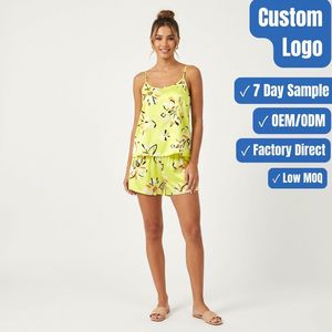 Conjunto de Salón de Satén con Estampado Personalizado, Fabricante de Ropa al por Mayor OEM ODM - Product Image 1