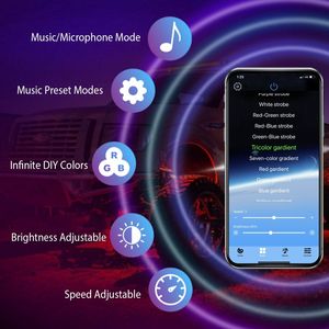 Kit de 8 pods d'éclairage LED RGB pour voiture, 12V DC, néons de voiture étanches IP68, éclairage sous châssis, accessoires d'éclairage de voiture avec double télécommande - Product Image 3