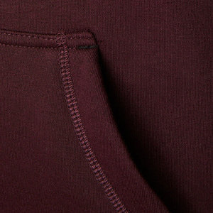 Sweat-shirt à capuche bordeaux pour homme, 100 % coton molletonné, coupe classique, couleur unie, avec poches, idéal pour l'automne - Product Image 3