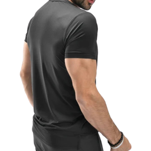 Men's Custom Black Aqua Performance <b>TShirt</b> Lightweight QuickDry Polyester Spandex Gym Training Sports Tee OEM Activewear Top - Product Image 4