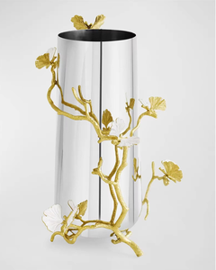 Vase à fleurs en métal doré de luxe, grand vase à fleurs d'intérieur pour la décoration de la maison - Product Image 3