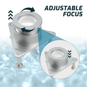 Loupe à triple lentille 10X avec support à 3 pieds |   Loupe en verre optique avec corps en aluminium pour bijoutiers et gemmologues (vente en gros OEM) - Product Image 4
