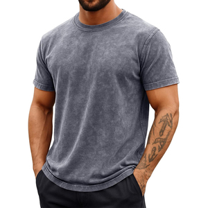 Camiseta Gráfica Contemporánea con Lavado Ácido, Impresión con Tinta Puff, Algodón Grueso, Ropa Urbana de Moda - Product Image 1
