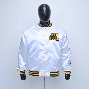 Chaqueta Varsity Blanca Más Vendida, Estilo Preppy para Hombre, Letras Bordadas en la Parte Delantera, Corte Regular, Ropa Casual de Otoño con Servicio OEM - Product Image 1