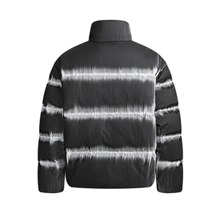 Veste matelassée pour homme à motif tie-dye, col montant, coupe-vent, manteau d'hiver, coupe régulière, rembourrage en polyester, style décontracté - Product Image 2