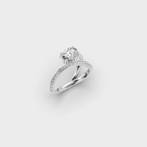 Wholesale 14K Gold 1.40 CTW Oval Cut Lab Grown Diamond Bypass Engagement Ring Micro Pave Crossover <b>Bridal</b> Ring - Product Image 2