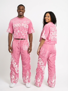 Conjunto de Sudadera Corta con Diseño Personalizado y Estampado de Llamas, Pantalones Deportivos, Ropa Deportiva Moderna - Product Image 6