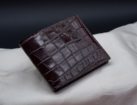 Portefeuille porte-cartes en cuir d'alligator moderne fait à la main, portefeuille pour homme de luxe, logo personnalisé, portefeuilles courts pour homme en gros