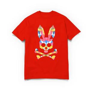 Custom <b>Red</b> Graphic T-Shirt Men's Casual Cotton O-Neck Short Sleeve Solid Front Acid Wash Breathable Oversized Streetwear Tee - Product Image 1