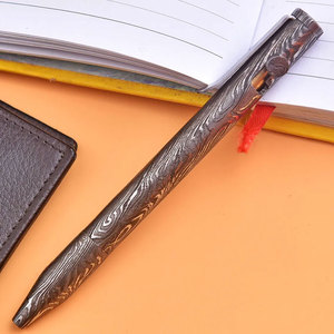 Instrumento de escritura de acero de Damasco de primera calidad, bolígrafo artesanal para oficina, para fines profesionales, empresariales y educativos. - Product Image 3