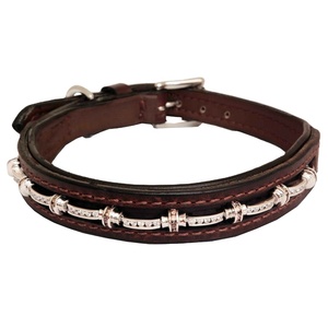 Saman สายหนังสำหรับสุนัขดีไซน์แหวนคริสตัลขนาดเล็กสำหรับสุนัขปลอกคอหนังคุณภาพพรีเมี่ยม - Product Image 1