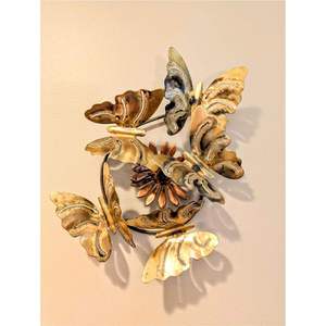 Gold Metal Ginkgo <b>Leaf</b> Wreath Handmade Iron Botanical Hoop Garland Antique Brass Front Door <b>Wall</b> <b>Decor</b> Sign - Product Image 3
