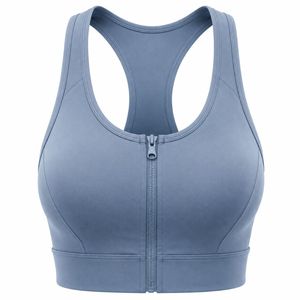HMA SPORTS APPAREL เสื้อชั้นในกีฬาสำหรับผู้หญิงแบบ Racerback สีดำ ซิปด้านหน้า รองรับแรงกระแทกสูง ไร้ตะเข็บ สำหรับโยคะ ระบายอากาศได้ดี แห้งเร็ว น้ำหนักเบา - Product Image 3