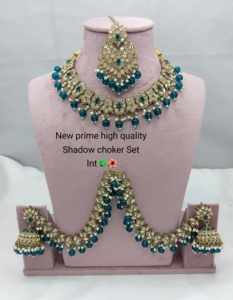 Luxury High Quality Vintage Alloy Rhodium Plated <b>Crystal</b> Rhinestone Choker Necklace <b>Set</b> Earrings Maang Tikka Ring Bracelet Gift - Product Image 1