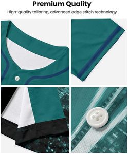 Maillot de baseball imprimé par sublimation numérique, chemise de baseball entièrement boutonnée, uniforme de baseball sublimé, maillot d'équipe - Product Image 5