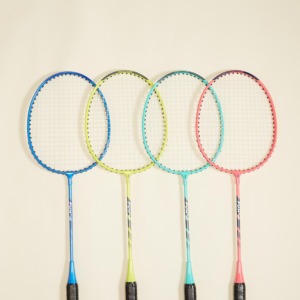 Raquette de badminton en fibre de carbone bleue avec poignée en PU S4, cordes légères et durables pour joueurs amateurs juniors - Product Image 6