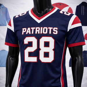 Maillot de football américain personnalisé, grande taille, séchage rapide, respirant, antibactérien, tissu 100% polyester, sublimé, brodé - Product Image 6