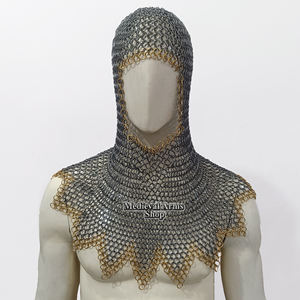 Capa de Malla Metálica Medieval de Acero Suave con Diseño en Zig-Zag y Anillo de Latón, Calidad Premium para Cosplay, Reenactamiento y Época Histórica - Product Image 3