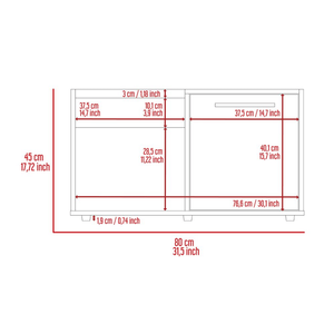 DEPOT E SHOP Tavolino da Caffè Ambar con Armadietto a Porta Singola in Noce Scuro e Ripiano Aperto - Product Image 4