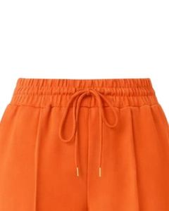 Custom Orange Wide Leg Pants Women Casual High Waist Drawstring Trouser Loose Fit Straight Pants Comfortable Lounge Wear Fashion - Product Image 4